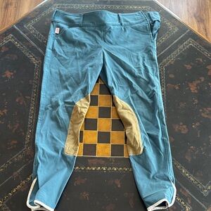 Lake Blue / Tan Tailored Sportsman Breeches- trophy hunter, size 30
